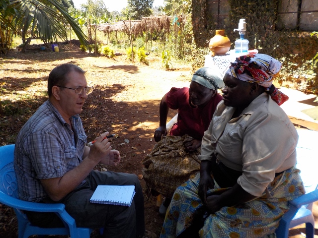 Paul Keeley from SGG carrying out a baseline survey in Matara, Kenya