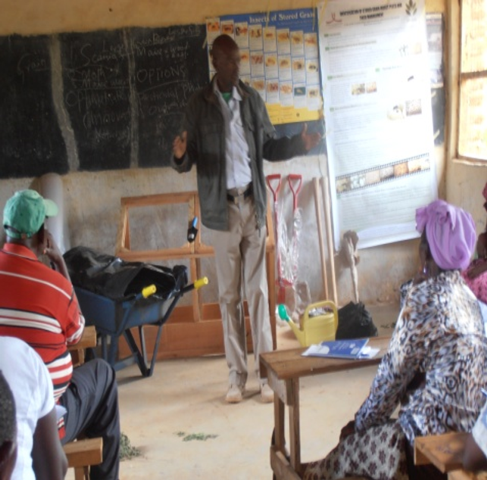 Dr. Patrick Muthoka, a plant and seed physiologist from the National Museums of Kenya, at a training session on seed propagation and seed handling Nguma ya Ngutwa, Kenya